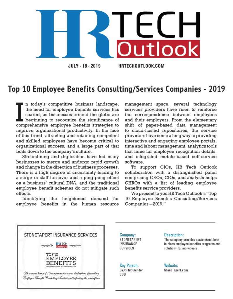 Top 10 Employee Benefits Consulting Services Companies 2019